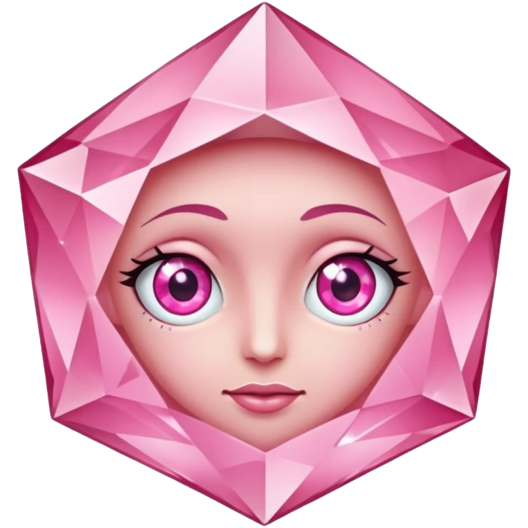 pink diamond with eyes but no face emoji