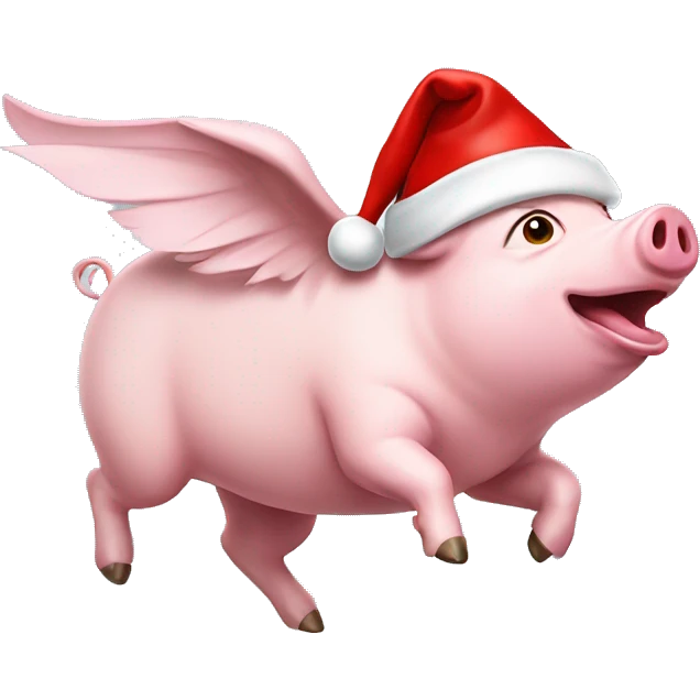 Flying pig with Santa hat  emoji