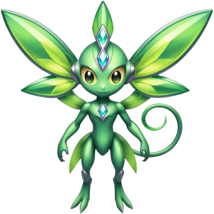 Shiny Aural Keldeon-Celebi-Genesect-Fakémon-fusion (full body) emoji