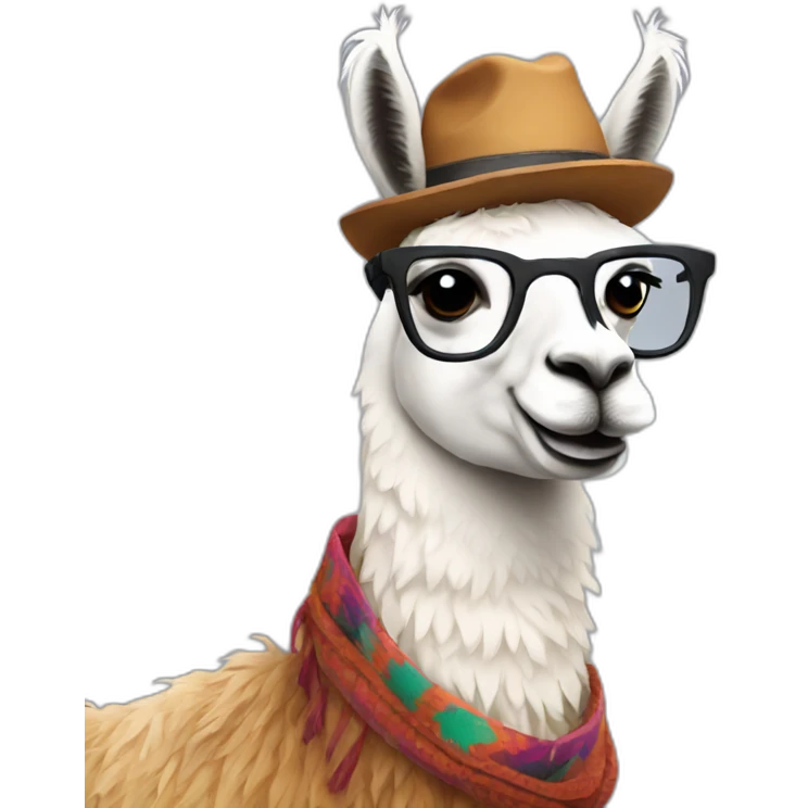hipster llama emoji