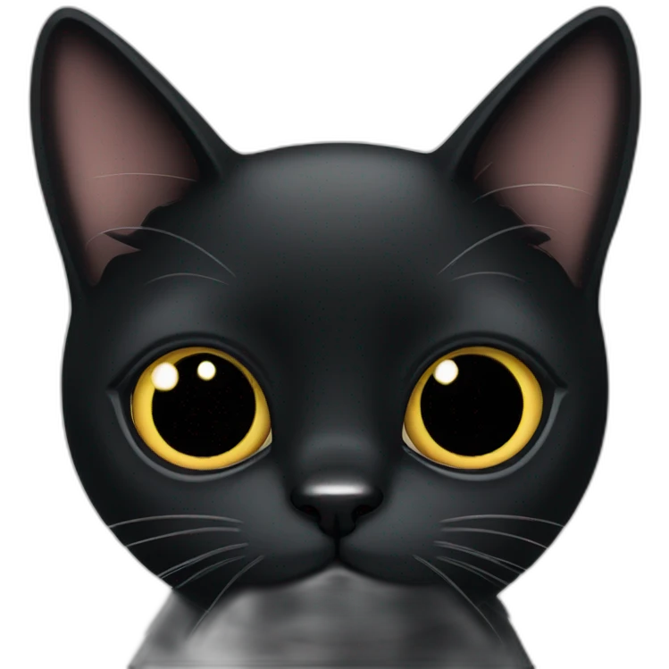 Black cat with big eyes emoji