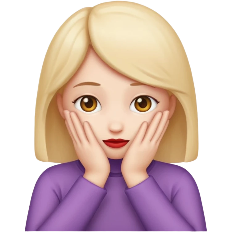 A single emoji that's feeling shy. In love. But hiding behind her hands.  emoji