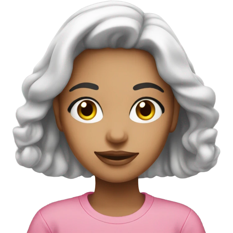 Latina girl white tone with pink sweatshirt emoji