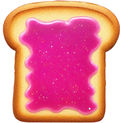 Toast with hot pink jelly and glitter  emoji