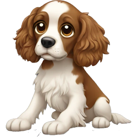 spaniel standing on a laptop emoji