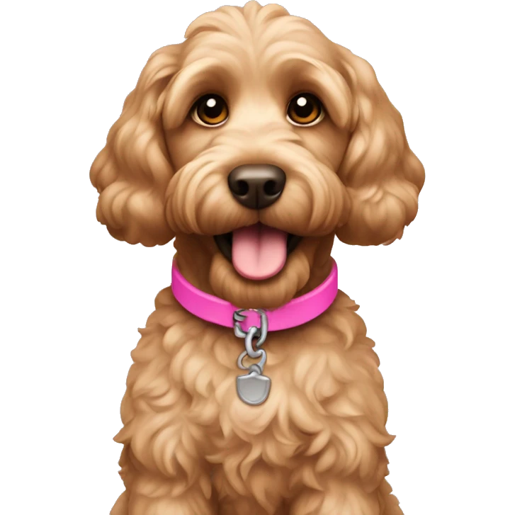 Cockapoo with pink collar emoji