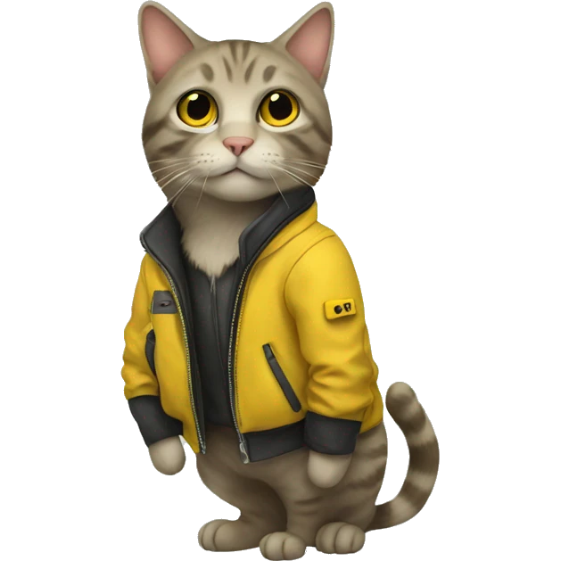 a cat with yellow jacket emoji