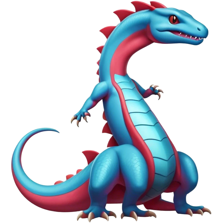 Badass cool colorful salamence-salazzle-hybrid, full body emoji