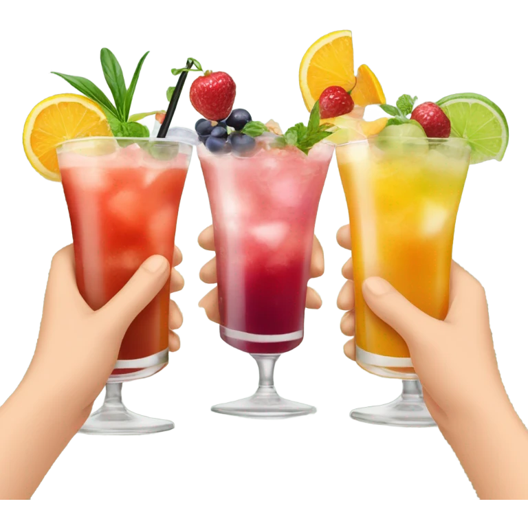 Three cocktails in hands emoji