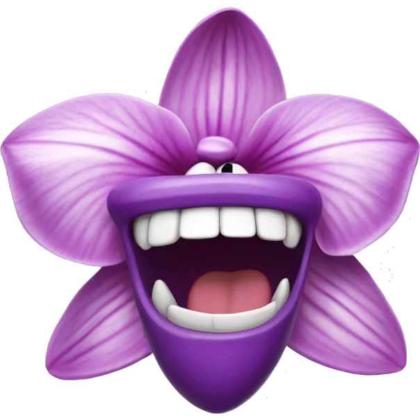 a laughing orchid emoji