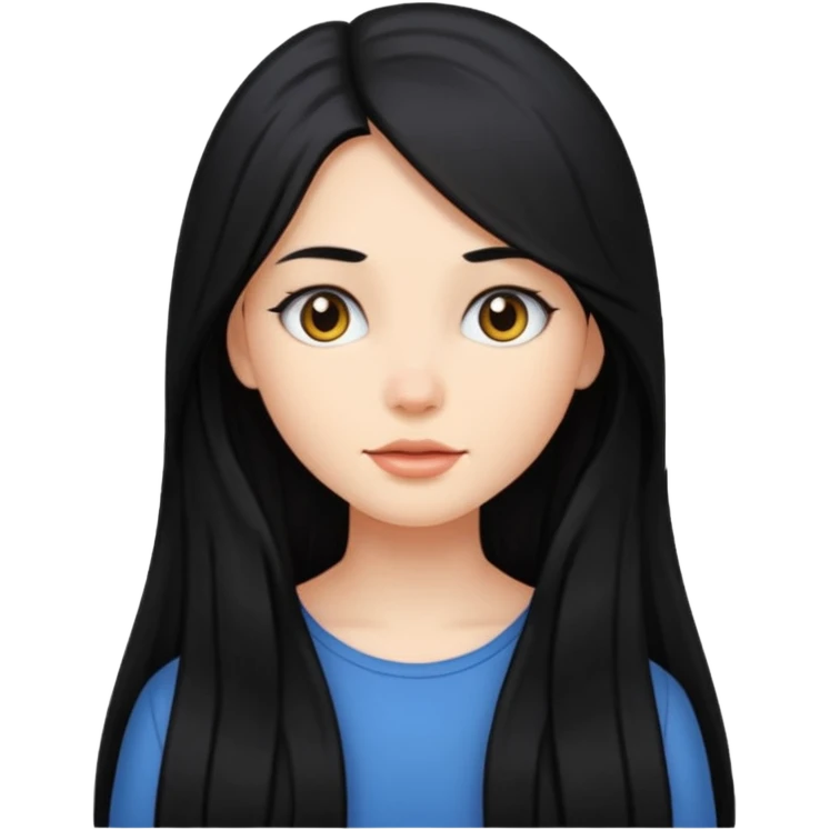 Girl with long black hair  emoji