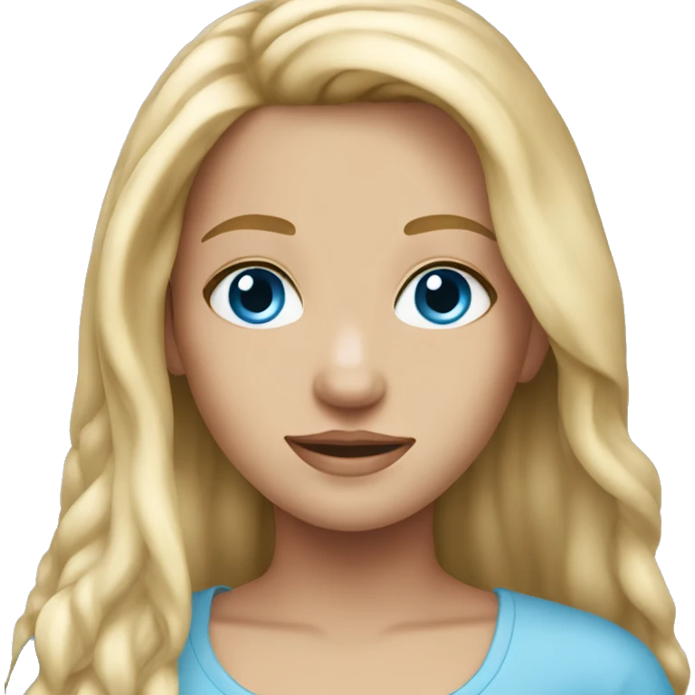 the girl with long blonde hair and sky blue eyes  emoji