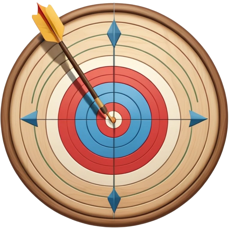 A bow and arrow with the arrow perfectly positioned for release. The background features a target with concentric rings, emphasizing precision, skill, and focus in archery. The scene radiates concentration and the grace of the sport. emoji
