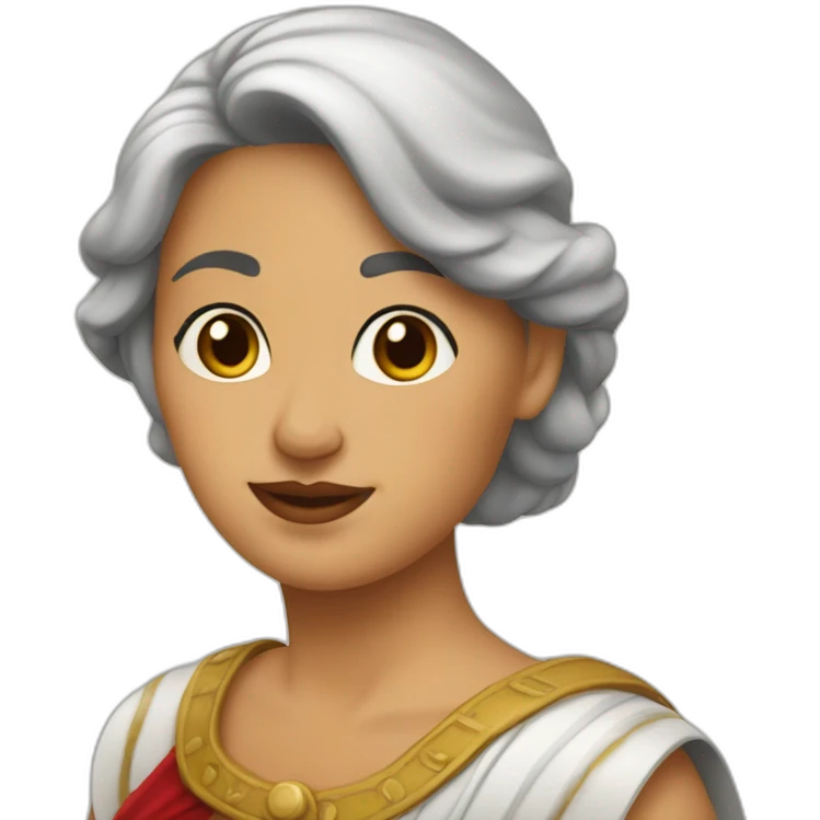 Mujer de la antigua Roma guiña un ojoa emoji