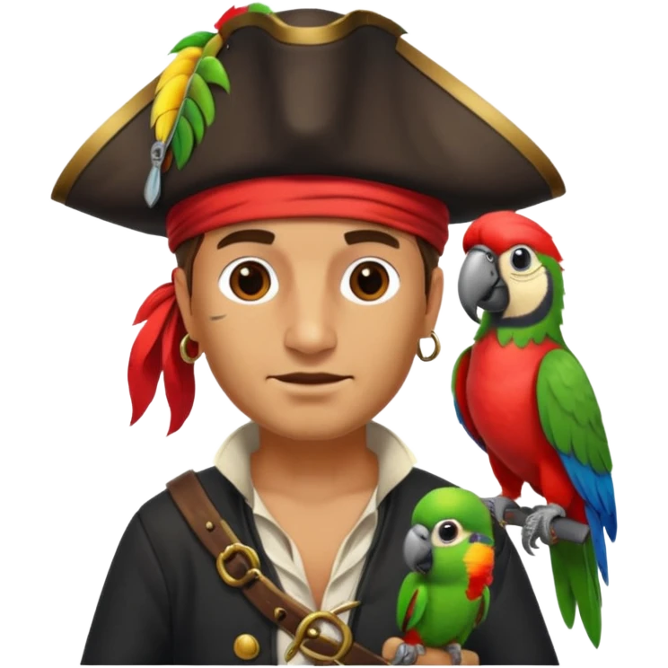 pirate and parrot emoji