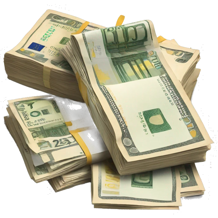 Legal document with a stack of euro banknotes placed in top of it  emoji