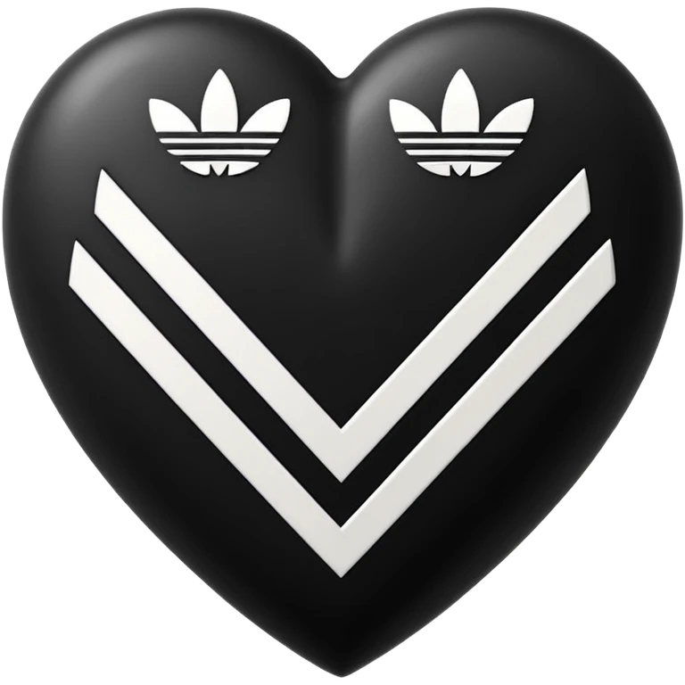 Adidas white stripes black heart emoji