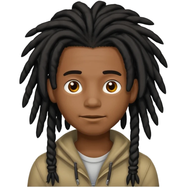 black boy with black dreadlocks  emoji
