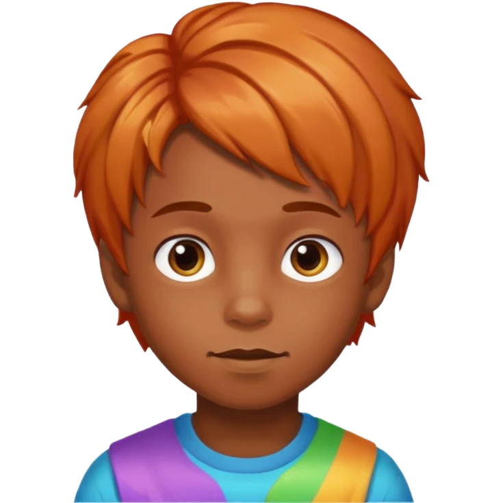 boy with hair looking like candy emoji