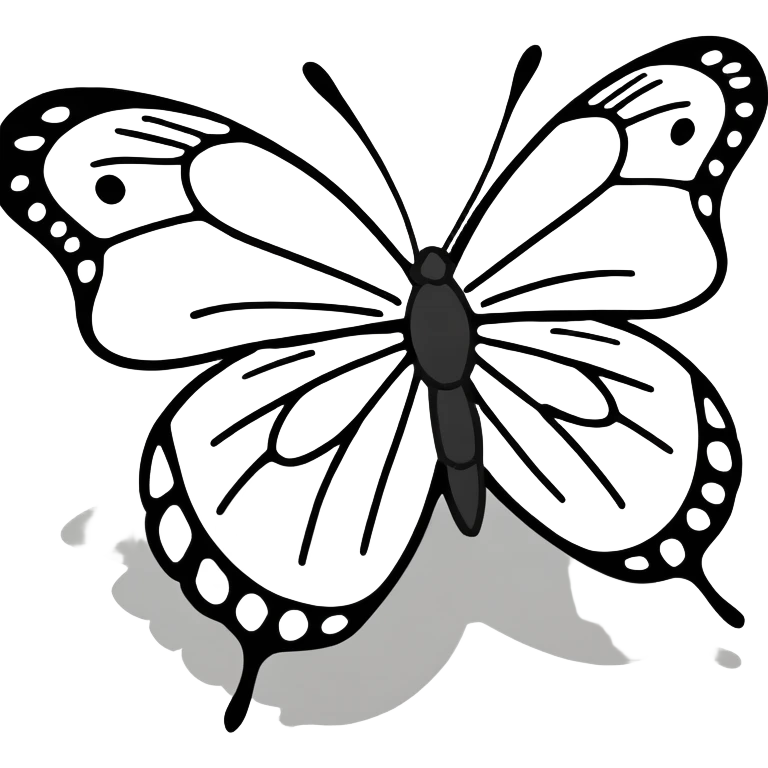 Black and whit butterfly  emoji