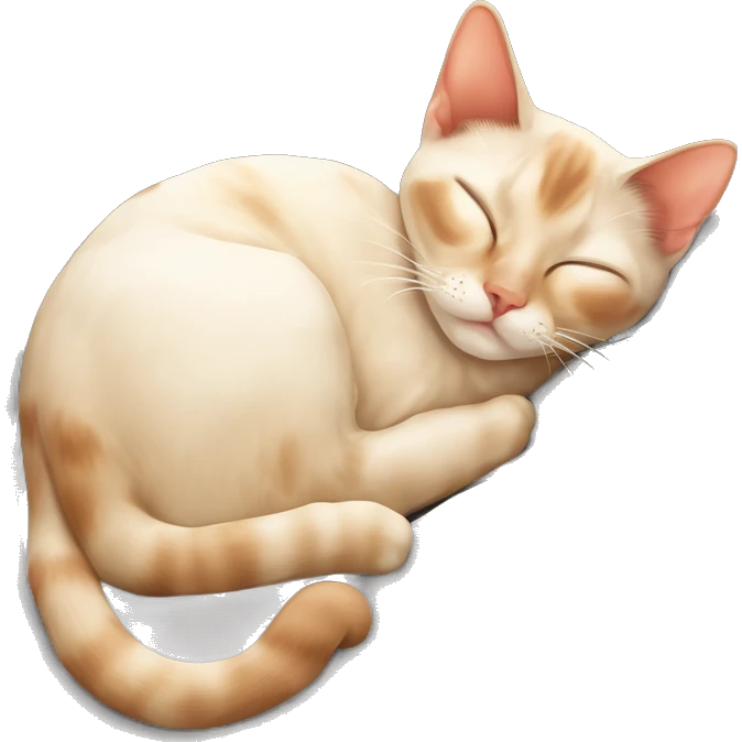 a flame point Siamese ￼ cat sleeping emoji