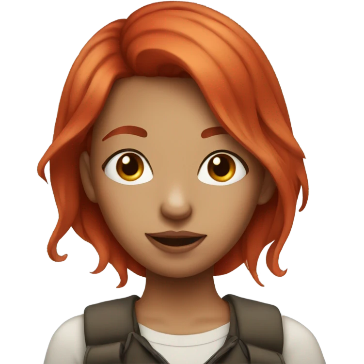 Girl with red hair and nose piercing  emoji