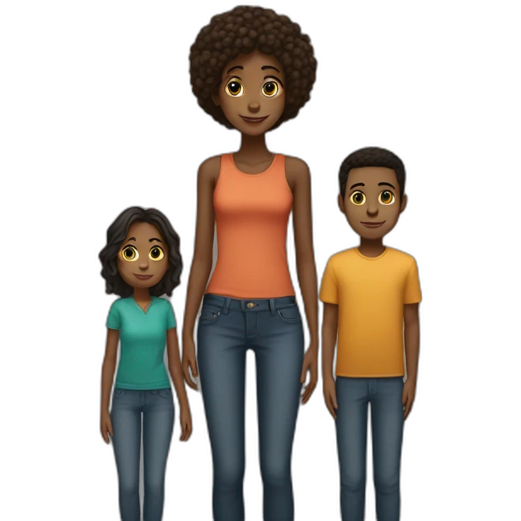 Tall girl with small height boy emoji