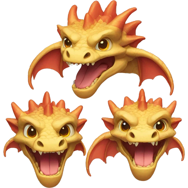 dragon with one body and three heads from three necks  emoji
