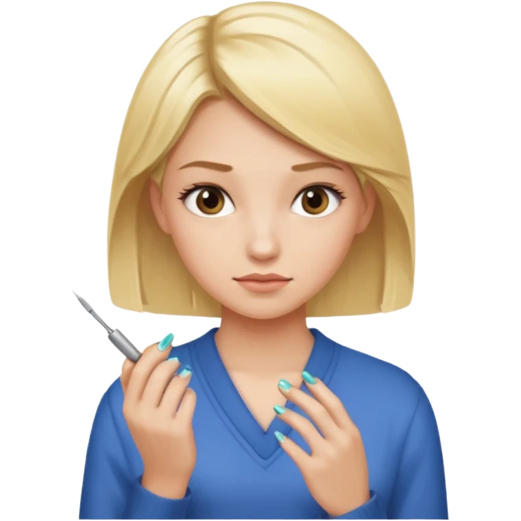Blondie girl making nails emoji