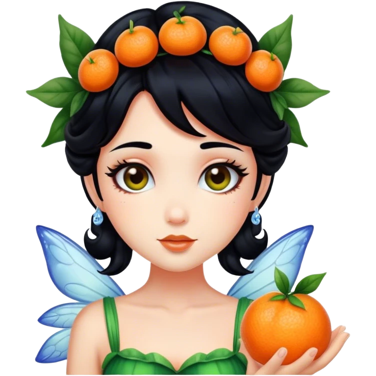 clementine fairy with black hair  emoji