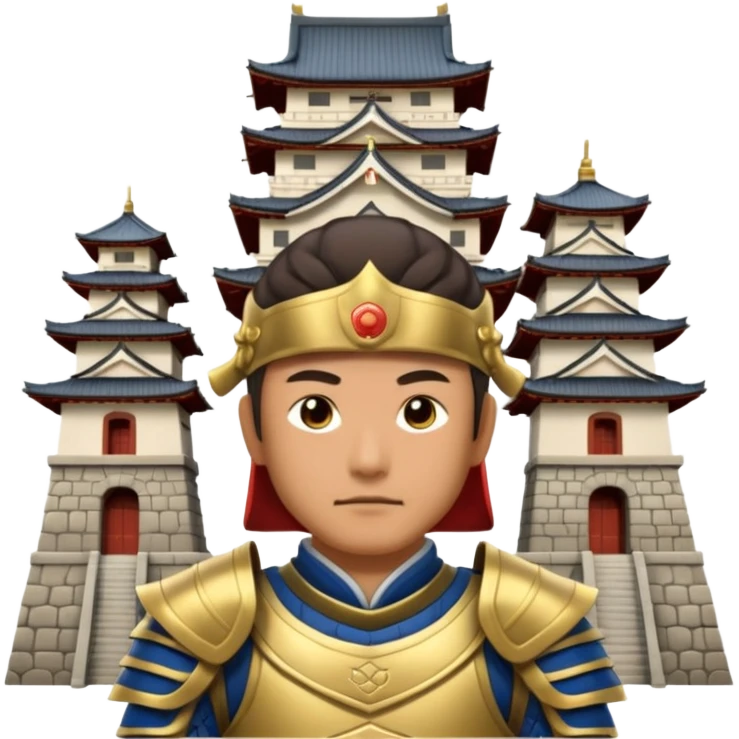 Japanese Castle Lord, Lord standing before a Japanese castle backdrop emoji