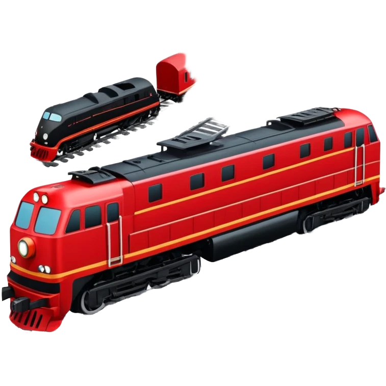 train with locomotive and cars on tracks emoji