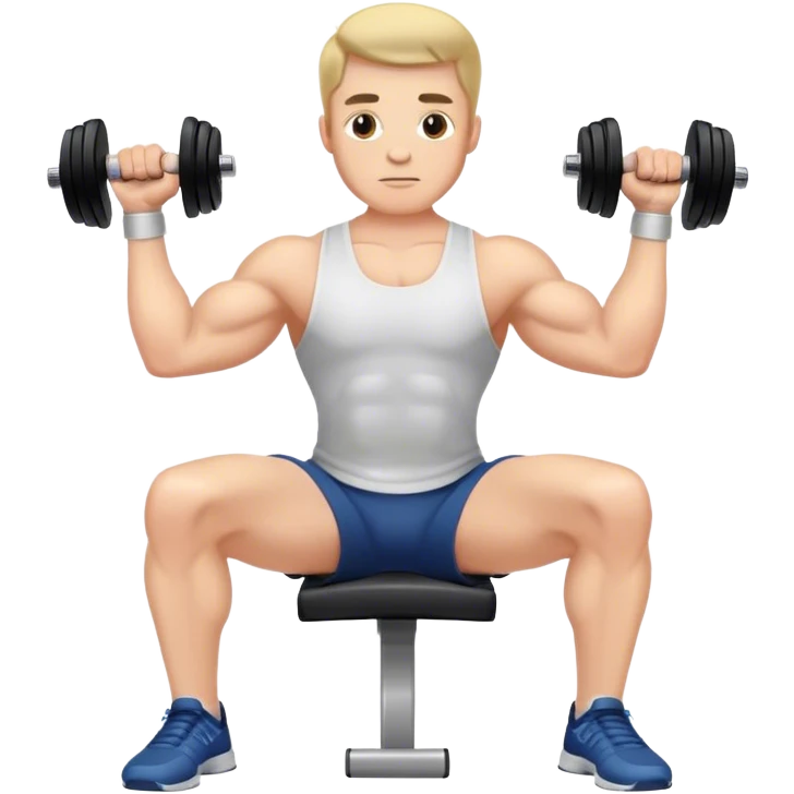 man seated dumbbell wrist curl emoji