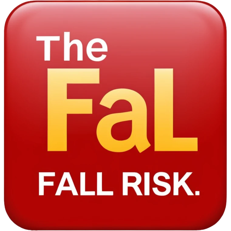 The Letters “fall risk” on a red square emoji