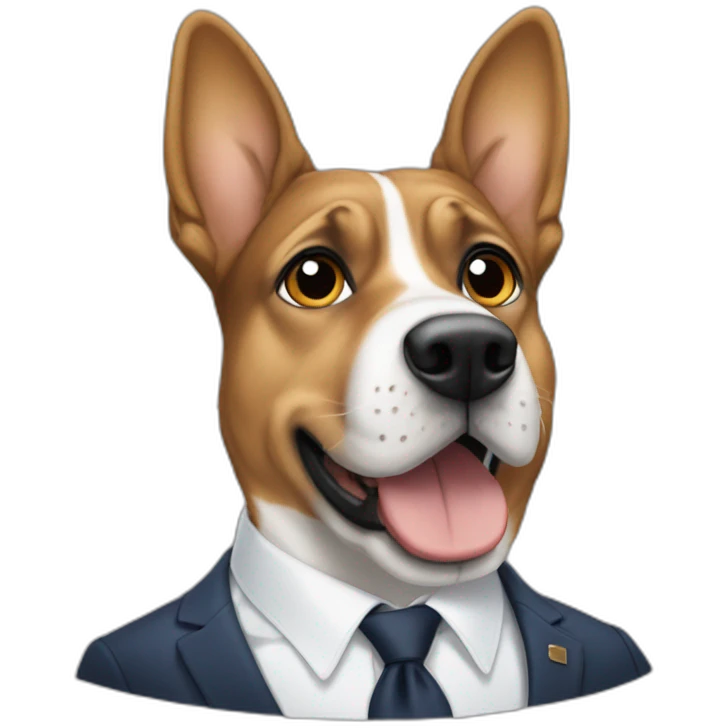 Macron qui fé un tiéque un un chien emoji