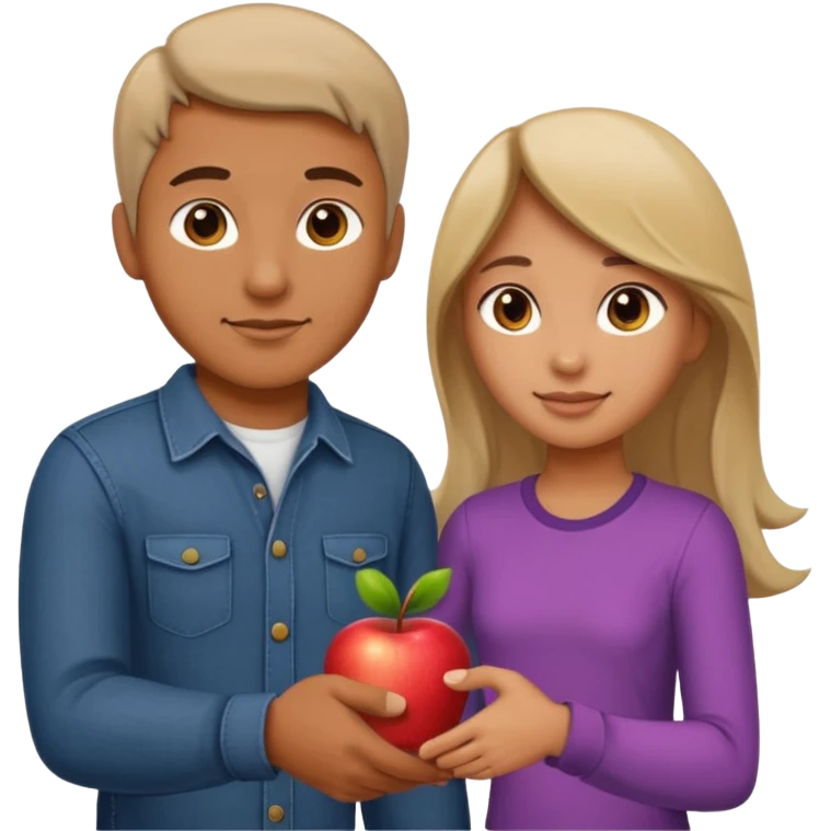 a man in casual clothes shaking hands with a girl, apple emoji style emoji