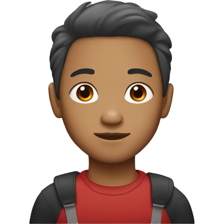 Black aisian with red hair emoji