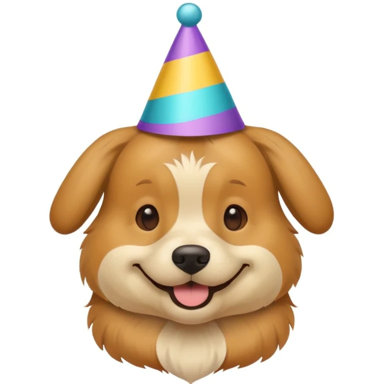 Dog with birthday party hat emoji