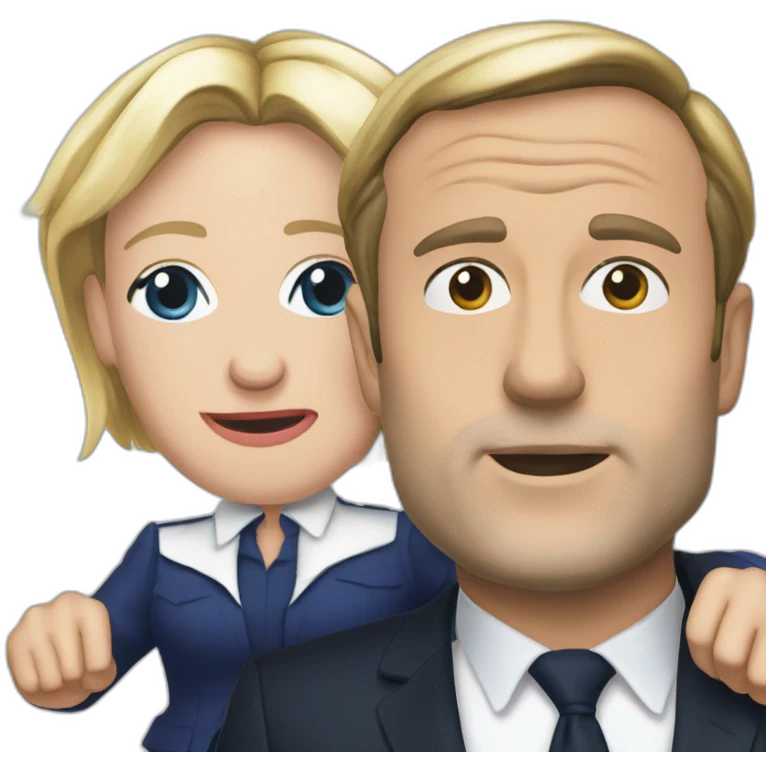 Macron embrasse marine le pen emoji