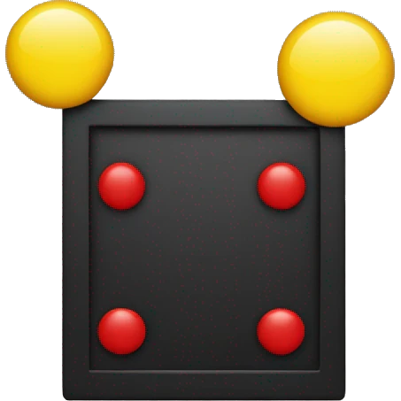 a black and red rectangle with a medium-sized yellow circle in the middle emoji