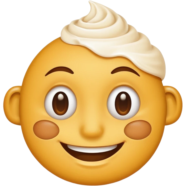 a smiley face with cream on the face emoji