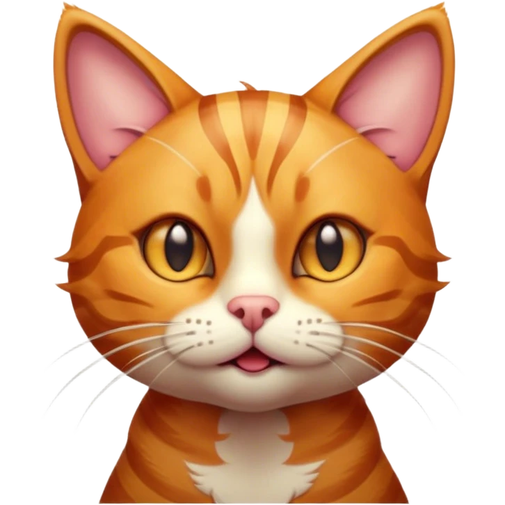 Cinematic Comical Ginger Tabby Cat Portrait Emoji, Head tilted dramatically with an exaggeratedly shocked or offended expression, sleek orange-brown fur with bold tabby stripes, wide amber eyes filled with exaggerated disbelief, Simplified yet hilariously expressive features, highly detailed, glowing with a slightly sassy glow, high shine, dramatic yet playful, stylized with an air of attitude, bright and endearing, soft glowing outline, capturing the essence of a sassy and over-the-top feline, so meme-worthy it feels like it could side-eye its way into internet fame instantly! emoji