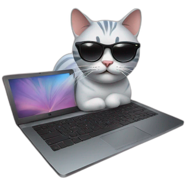cool-cat-with-laptop emoji