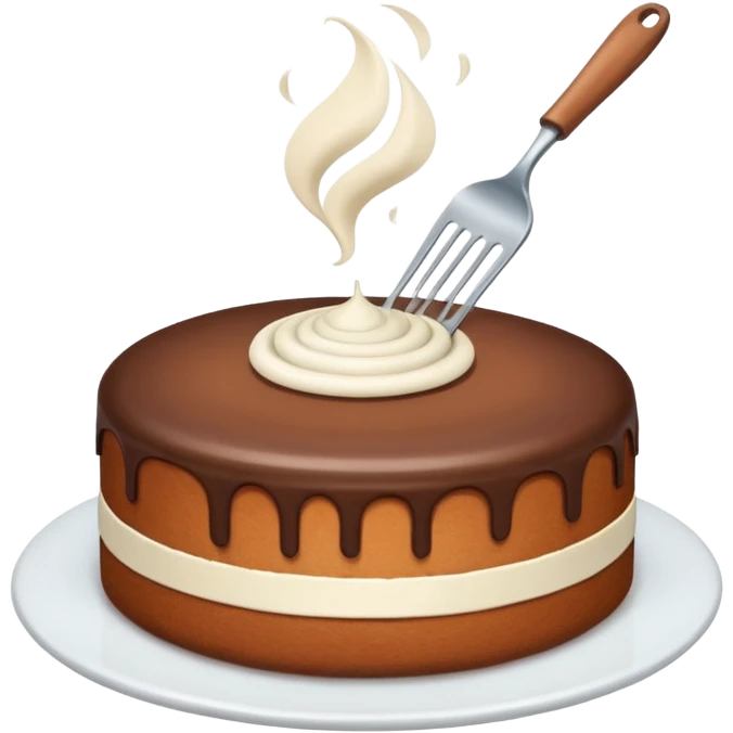 the process of cooking cake emoji