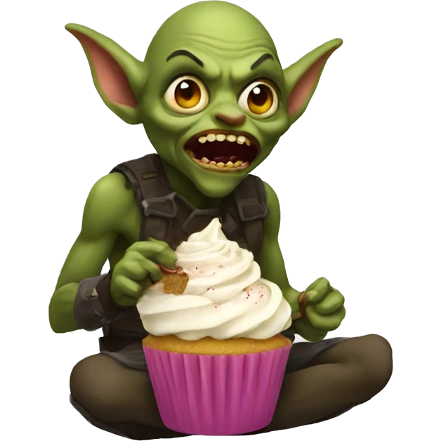 goblin eating cupcake emoji