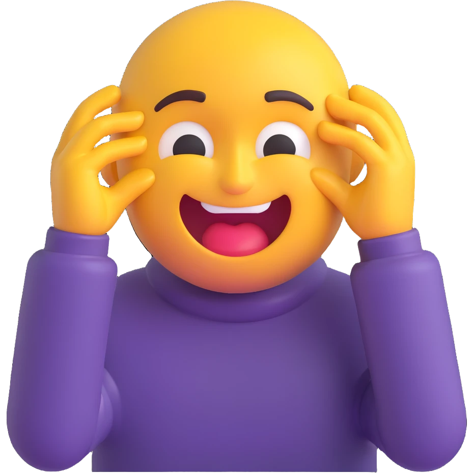 cartoon emoji of a man playfully pretending to choke himself, exaggerated expression, humorous tone emoji