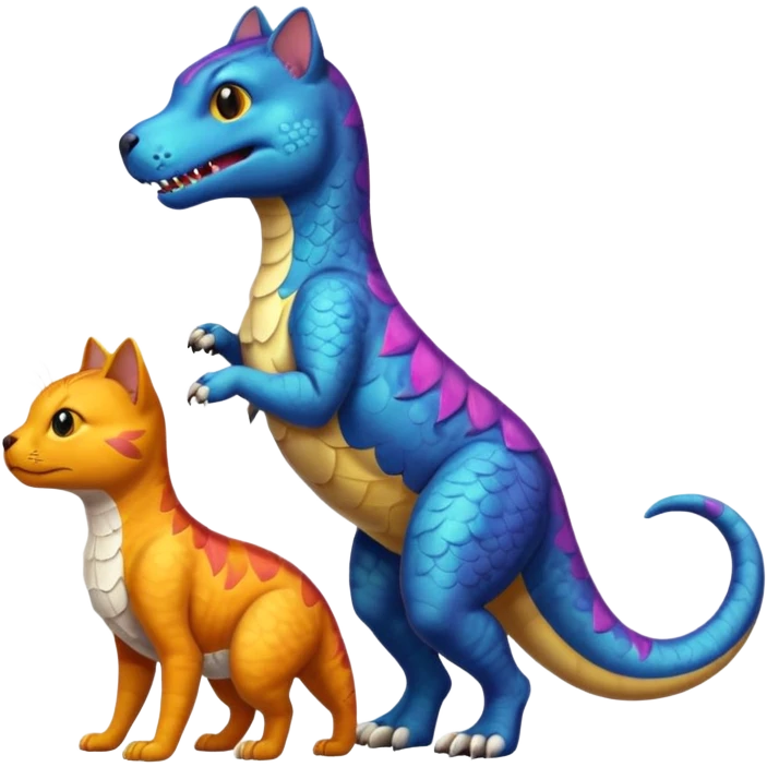 cat dog and a trex mixed emoji