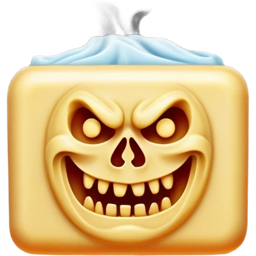 Soap with evil face smoke  emoji