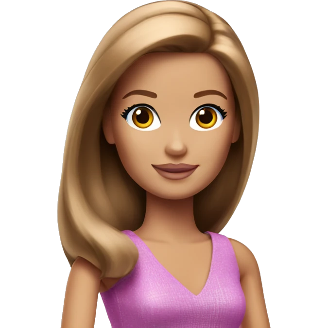 barbie with brown-haired emoji