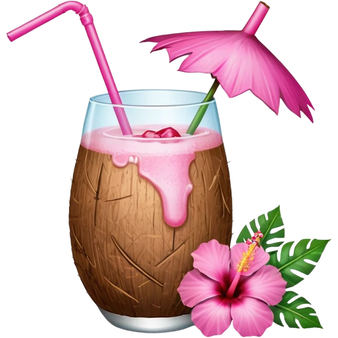 coconut drink with flowers emoji